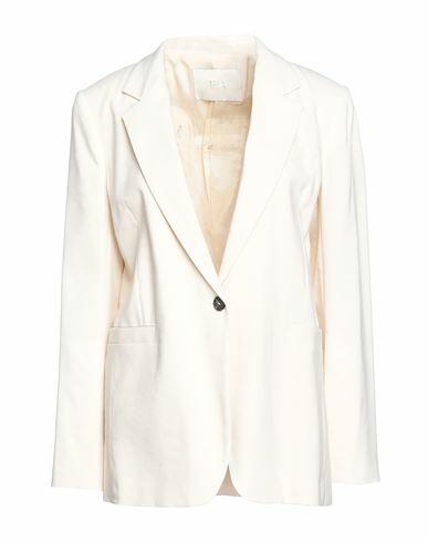 Tela Woman Blazer Ivory Viscose, Linen, Elastane Cover