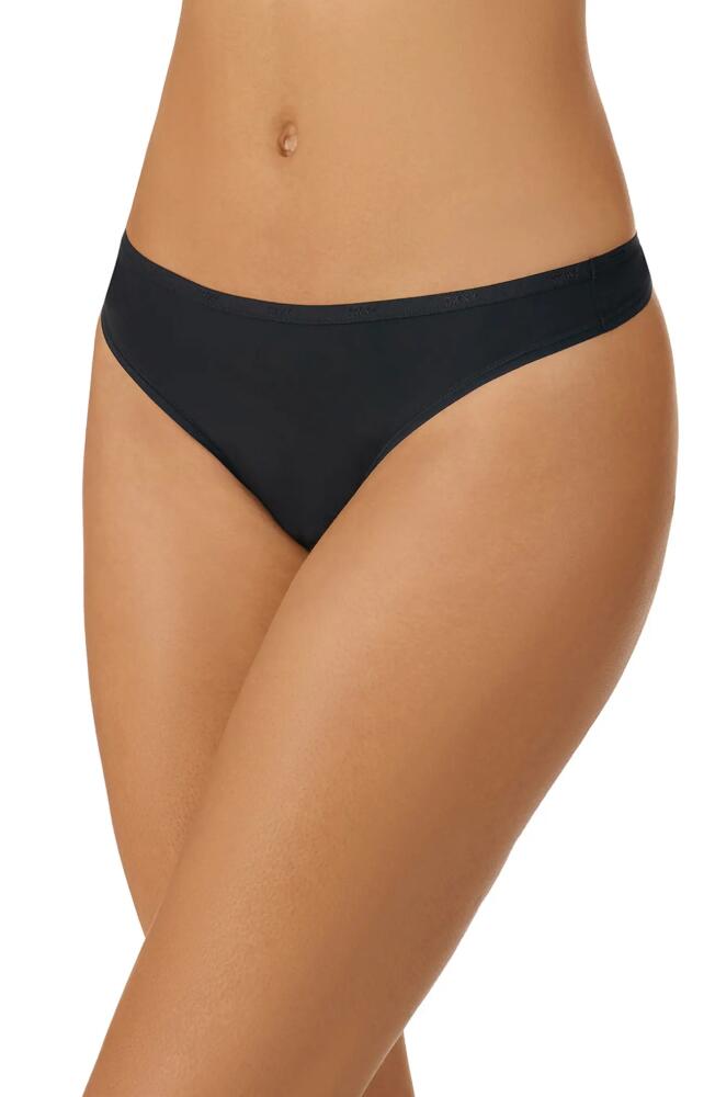 DKNY Table Tops Microfiber Thong in Black Cover