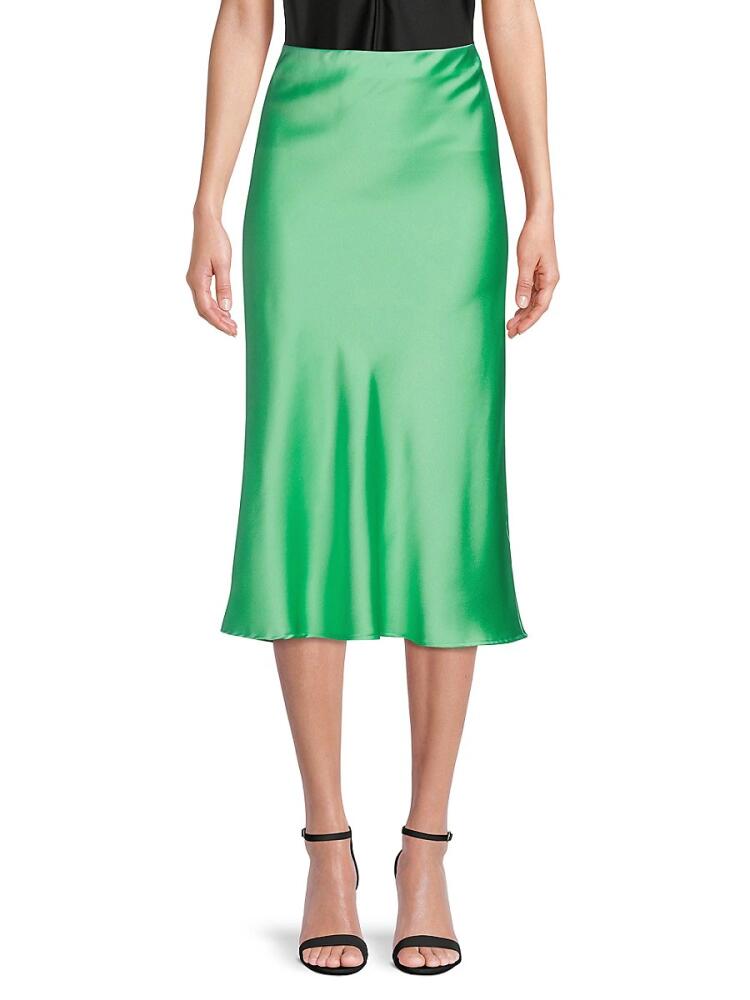 Renee C. Women's Satin Midi Skirt - Tea Green Cover