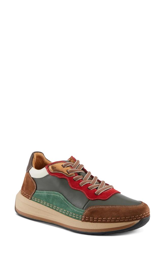 Spring Step Booker Sneaker in Olive Multi Cover