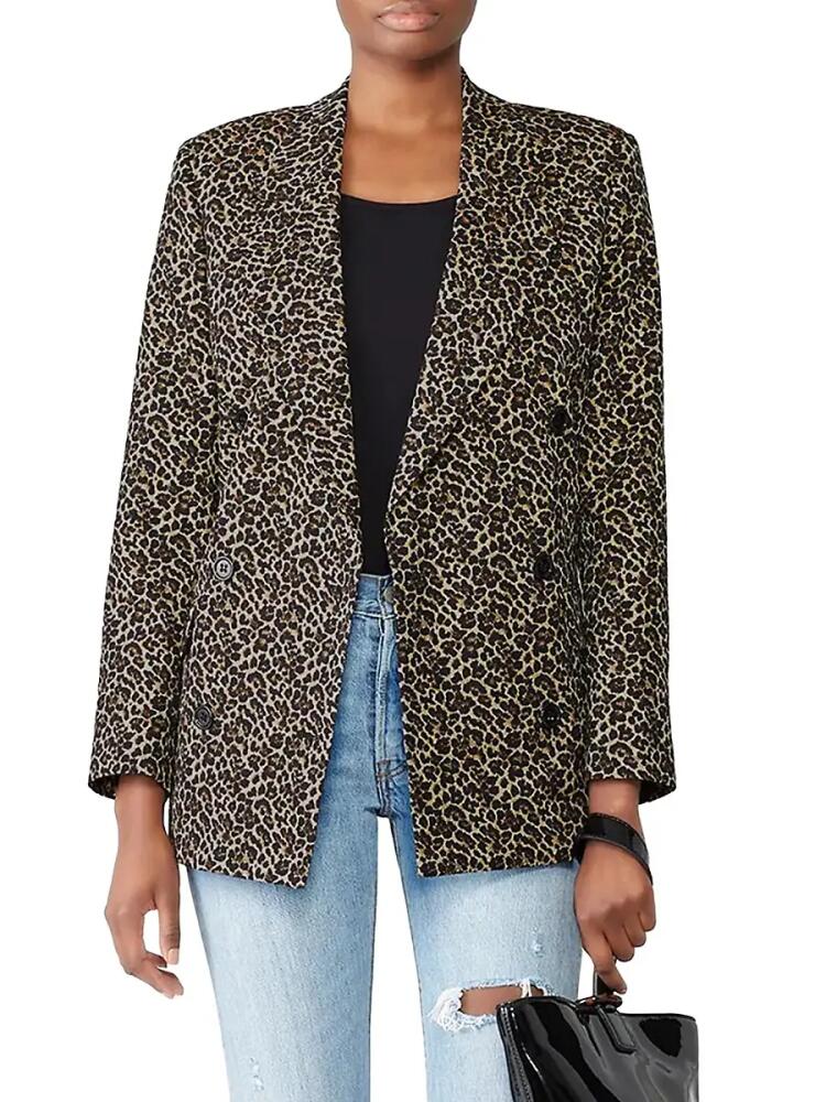 The Kooples Women's Leopard Double Breasted Blazer - Brown Cover