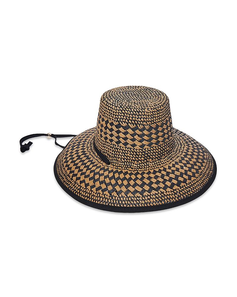 Lele Sadoughi Brielle Check Straw Hat Cover