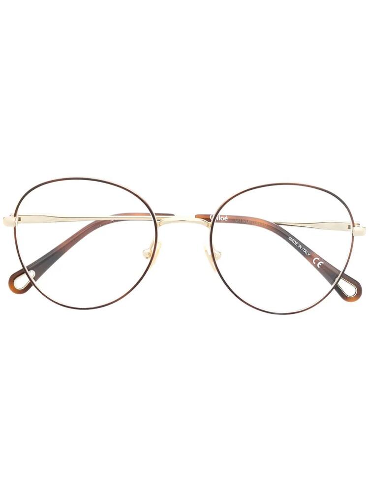 Chloé Eyewear round frame metal glasses - Gold Cover