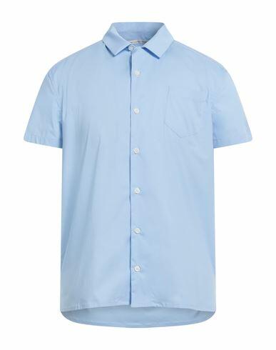 Grey Daniele Alessandrini Man Shirt Light blue Size 15 ½ Cotton, Elastane Cover