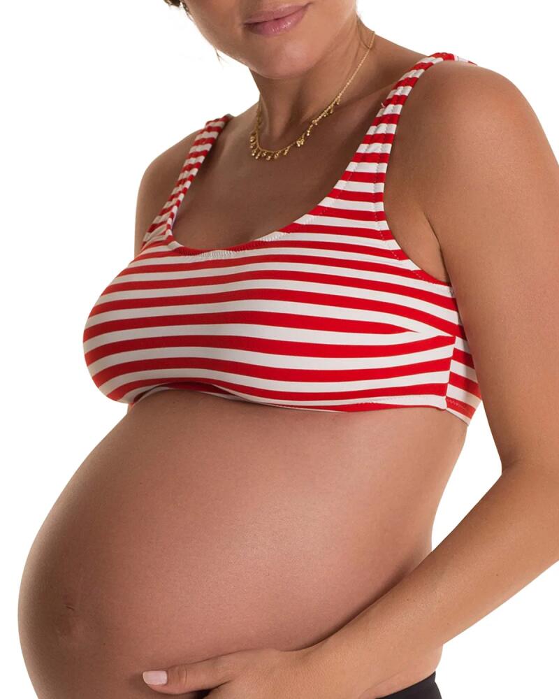 Pez D'Or Maternity Alba Striped Bikini Swim Top Cover