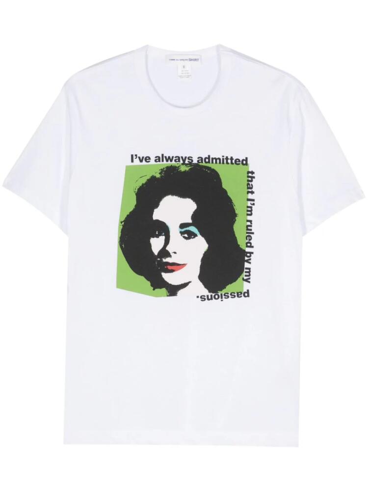 Comme Des Garçons Shirt graphic-print cotton T-shirt - White Cover