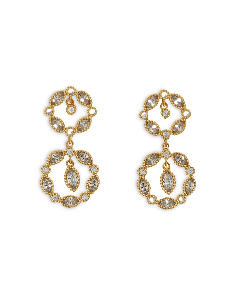 Maje Rhinestone Double Circle Drop Earrings Cover