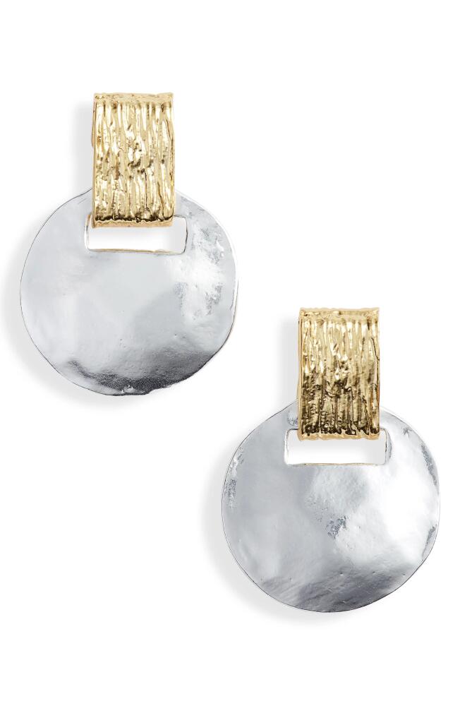 Karine Sultan Statement Drop Earrings in Silver/Gold Cover