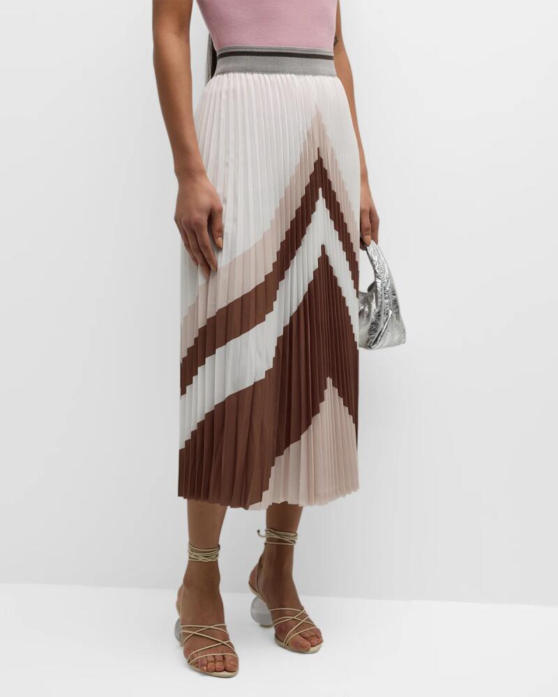 Le Superbe Pleated Zig-Zag Midi Skirt Cover