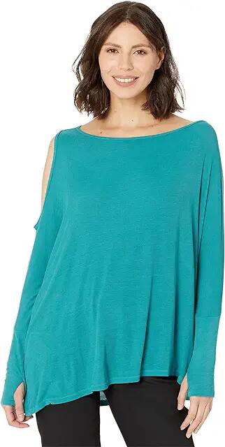 Michael Lauren Deuce Oversized Cold-Shoulder Tee (Lagoon) Women's T Shirt Cover