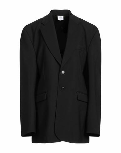 Vetements Woman Blazer Black Virgin Wool, Elastane, Polyolefin Cover