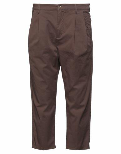 Officina 36 Man Pants Brown Cotton, Elastane Cover