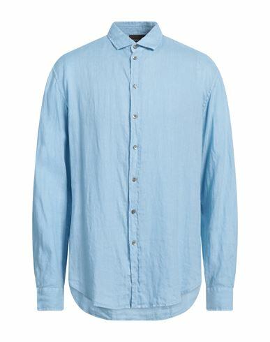 Emporio Armani Man Shirt Sky blue Linen Cover