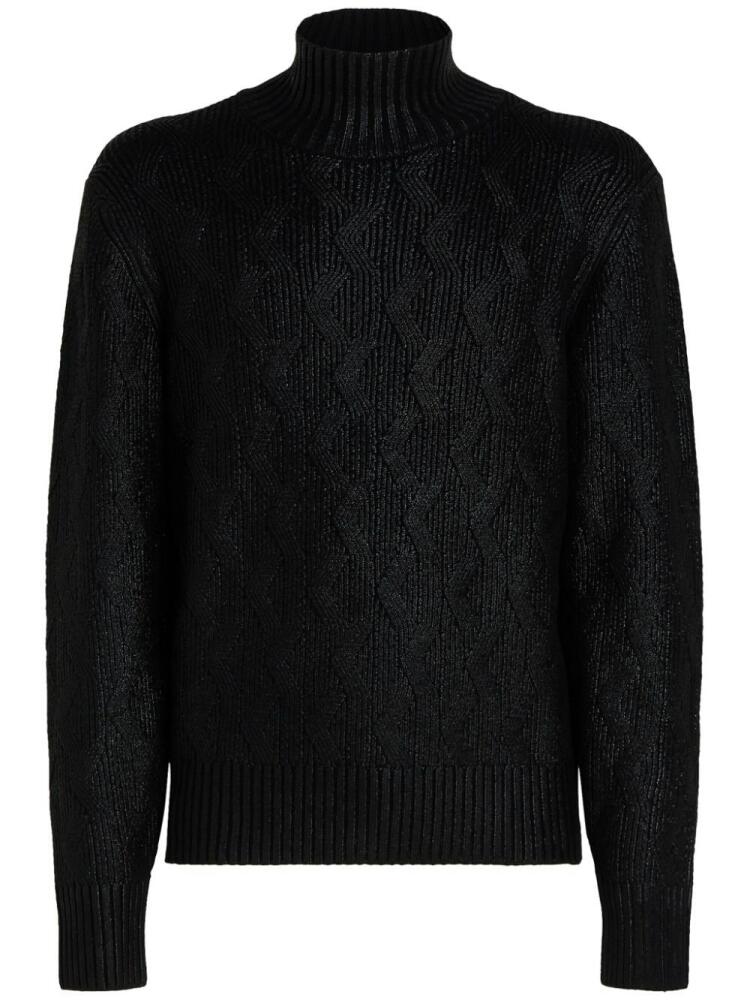 Karl Lagerfeld coated chunky turtleneck - Black Cover