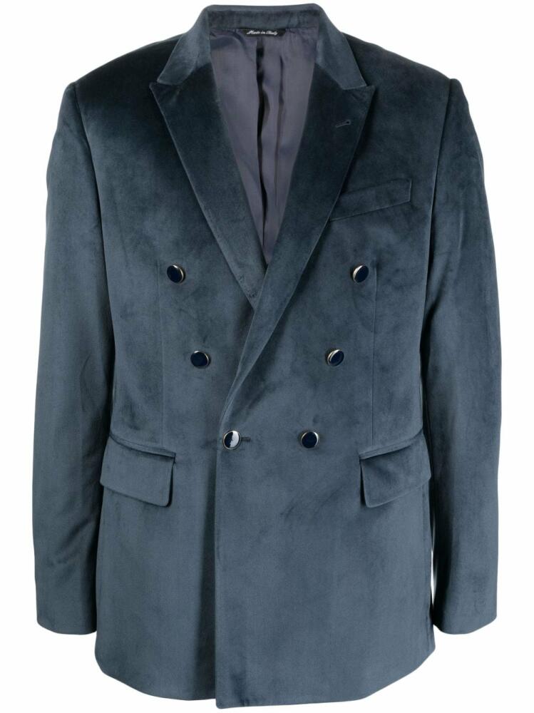 Reveres 1949 double-breasted velour blazer - Blue Cover