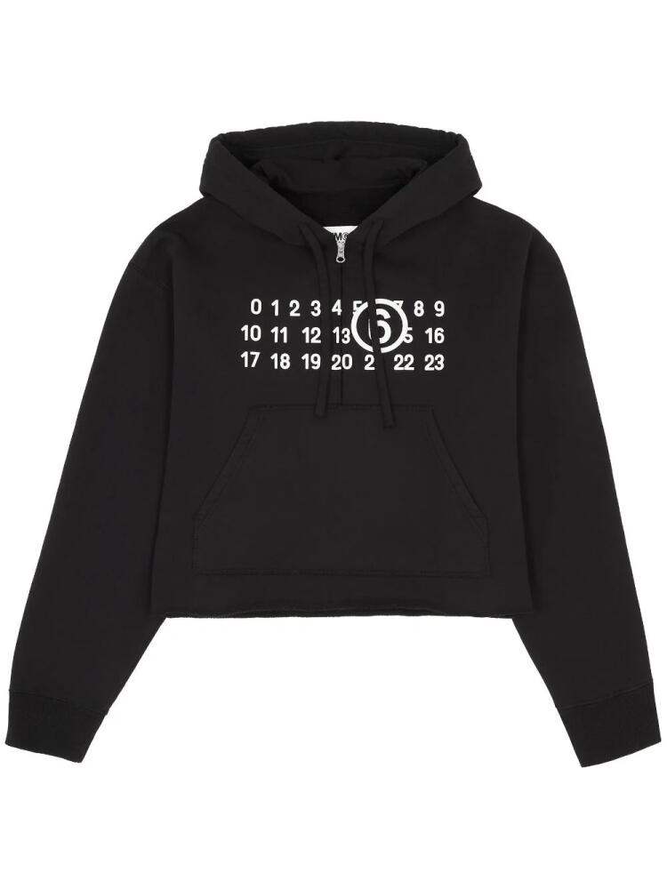 MM6 Maison Margiela numbers-motif zip-up hoodie - Black Cover