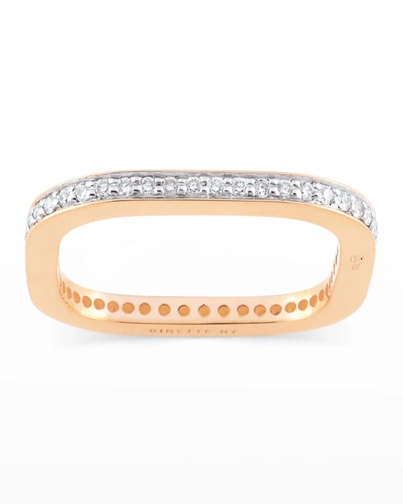 GINETTE NY TV 18k Rose Gold Diamond Ring, Size 7.5 Cover