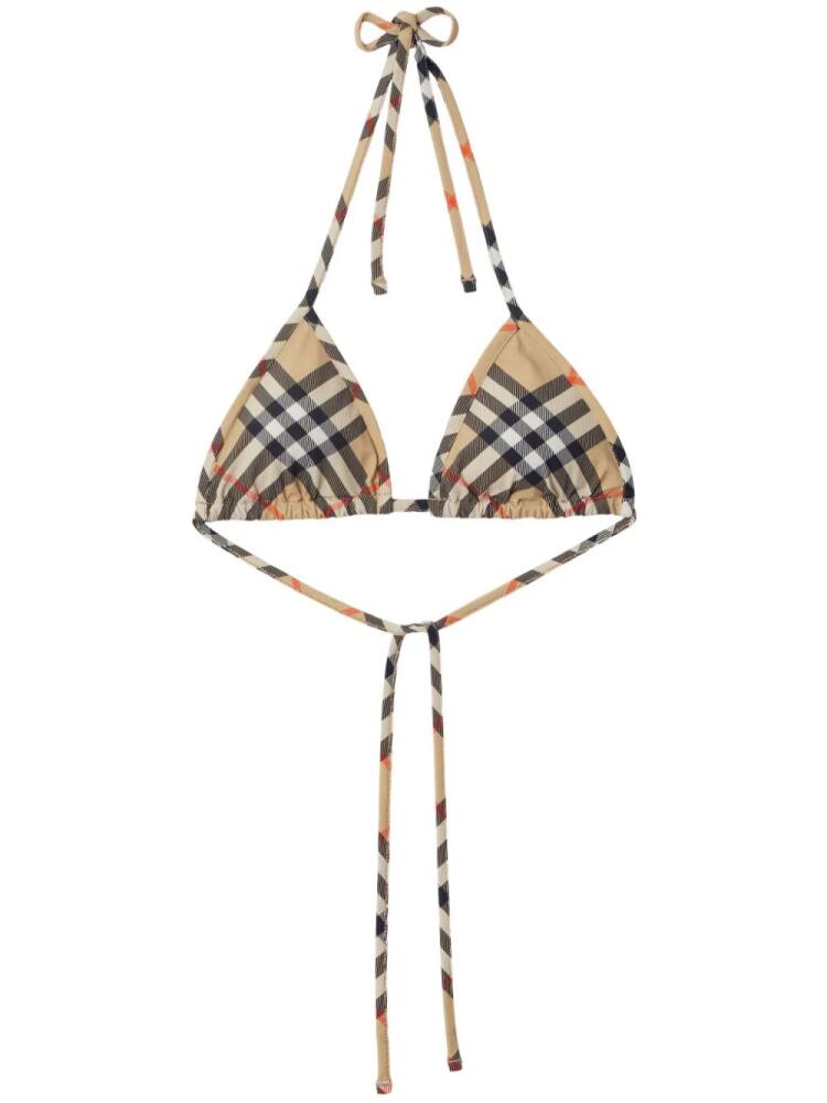 Burberry check-pattern bikini top - Neutrals Cover