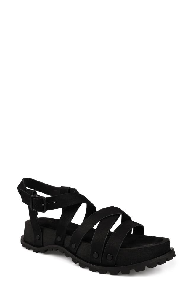 Artisan Crafted By Zigi Malu Platform Sandal in Black Leather Cover