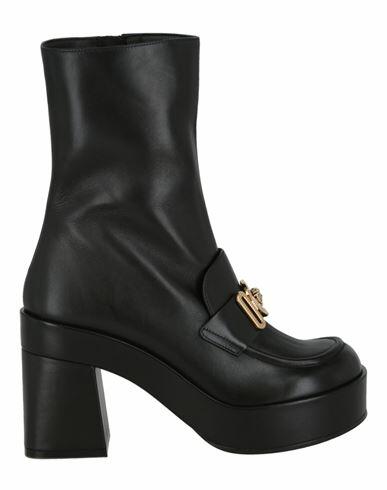 Versace Medusa Chain Booties Woman Ankle boots Black Leather Cover