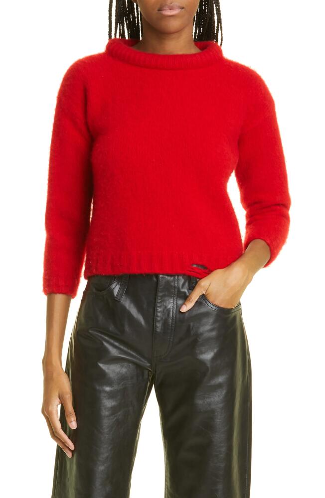 R13 Shrunken Distressed Cashmere Sweater in Red Cashmere Cover