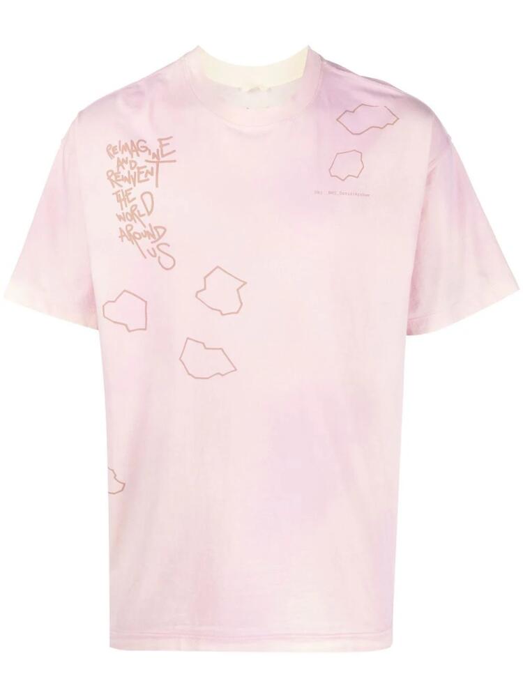 OBJECTS IV LIFE graphic-print distressed-effect T-shirt - Pink Cover