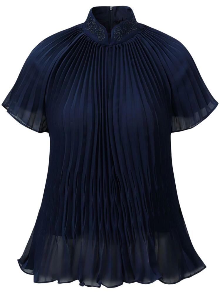 Shanghai Tang Tang pleated blouse - Blue Cover