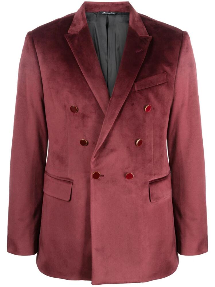 Reveres 1949 single-breasted velvet blazer - Red Cover