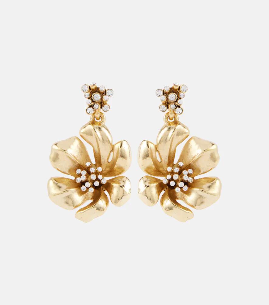 Oscar de la Renta Flower embellished drop earrings Cover