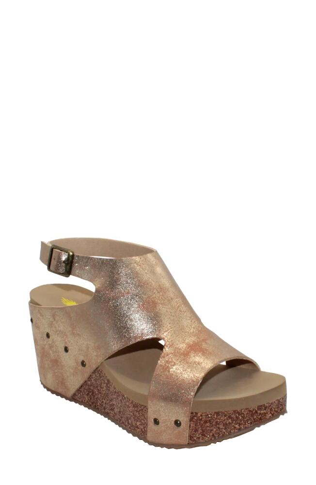 Volatile Poolside Water Resistant Wedge Platform Sandal in Gold Cover