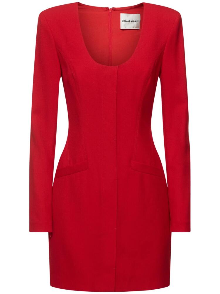 ROLAND MOURET Tailored Wool Blend Mini Dress Cover