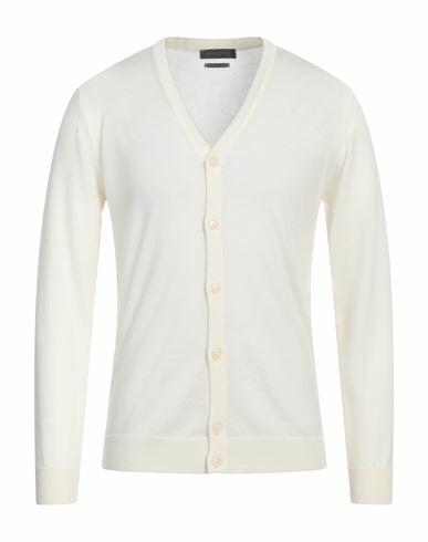 Daniele Fiesoli Man Cardigan Ivory Virgin Wool Cover