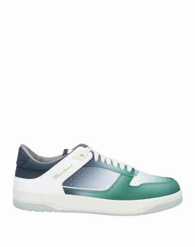 Santoni Man Sneakers Green Leather Cover