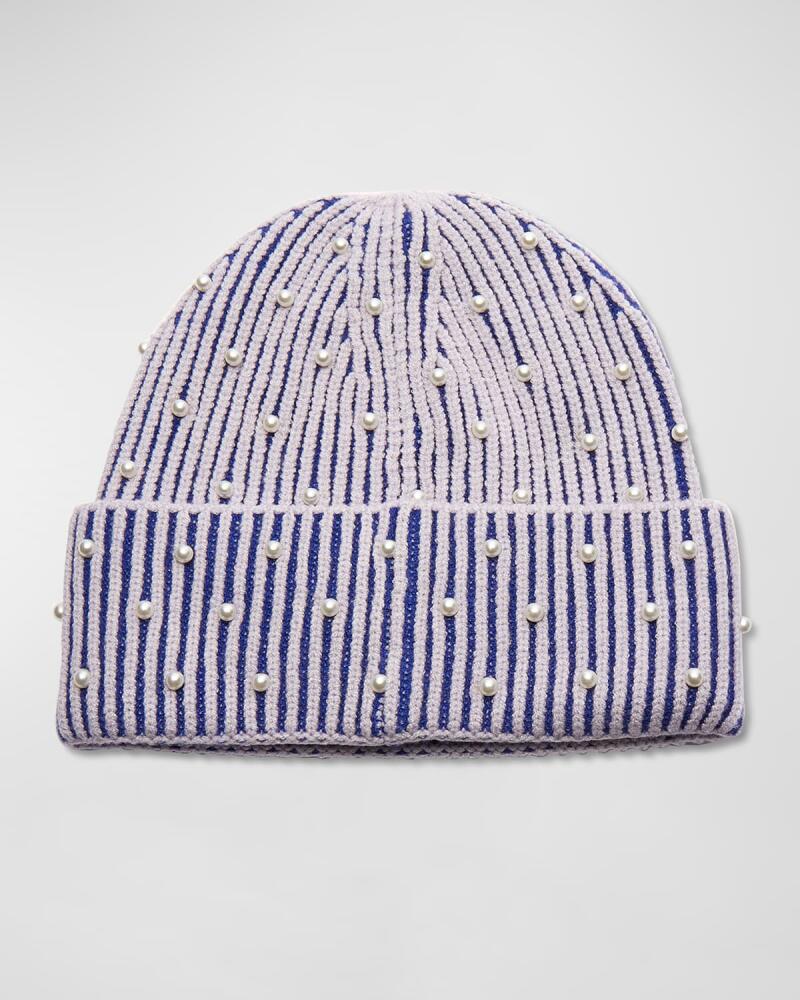 Lele Sadoughi Pearly Sunday Stripe Beanie Cover