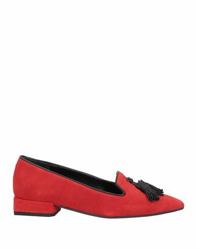 Lorenzo Mari Woman Loafers Red Soft Leather Cover