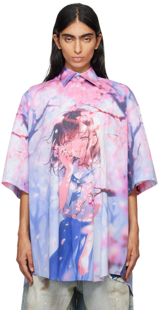 VETEMENTS Blue & Pink Anime Shirt Cover