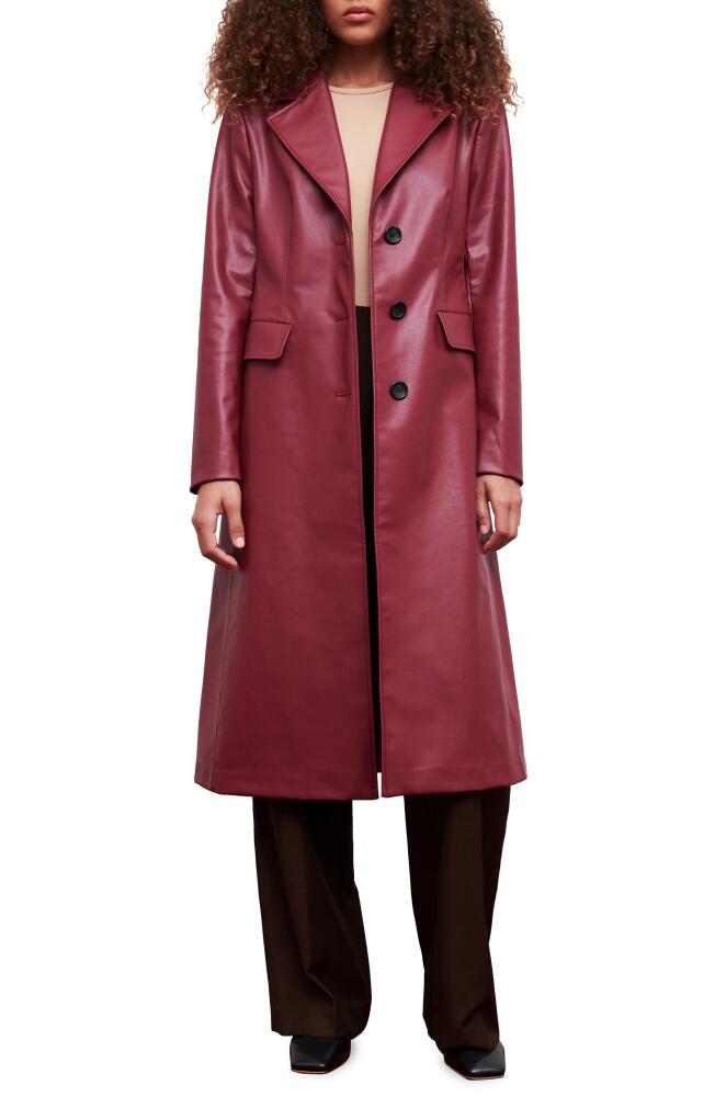 Apparis Liv Recycled Polyester Faux Leather Coat in Rhubarb Cover