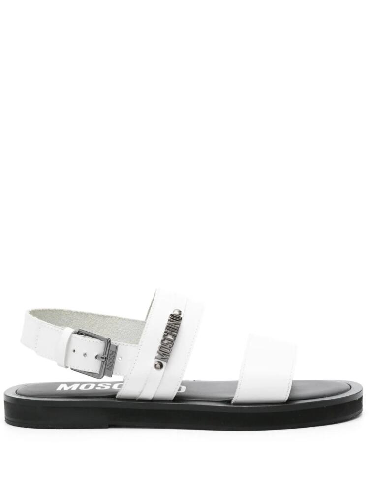 Moschino logo-appliqué sandals - White Cover