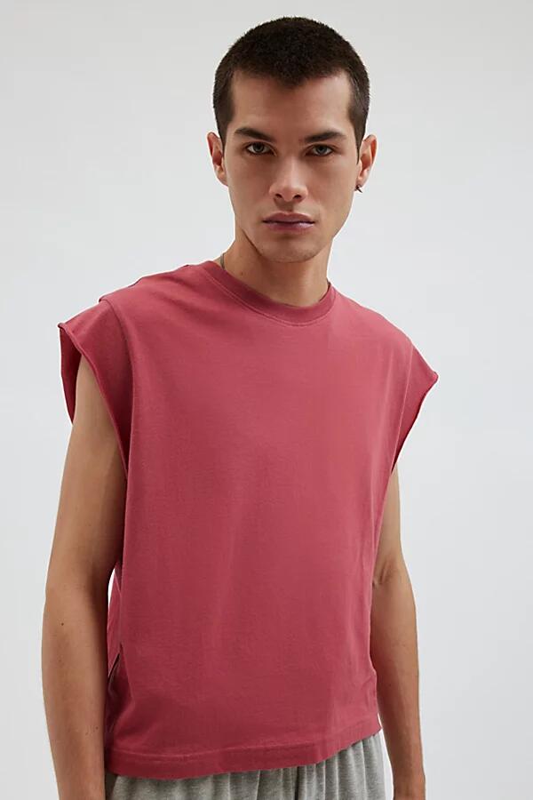 BDG Grayson Solid Cutoff Muscle Tee in Maroon Cover