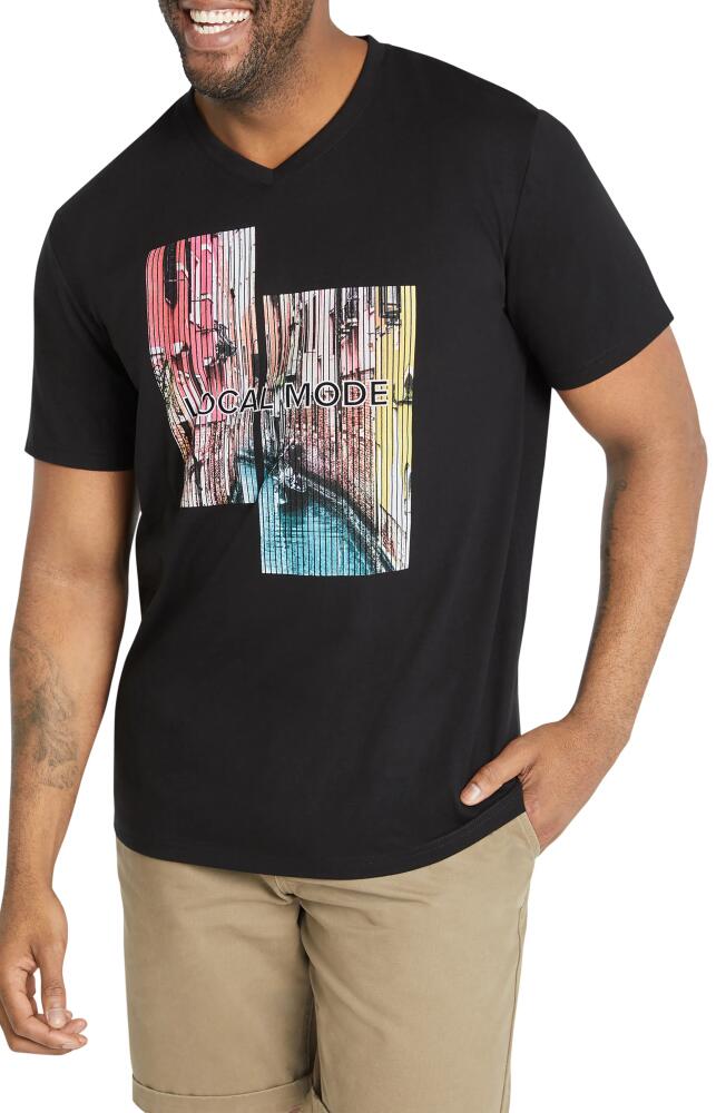 Johnny Bigg Venice V-Neck Cotton Graphic T-Shirt in Black Cover