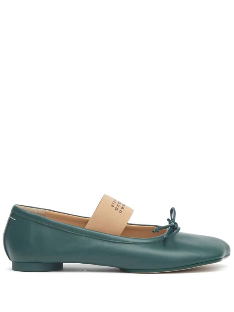 MM6 Maison Margiela Anatomic Numbers-motif leather ballerinas - Green Cover