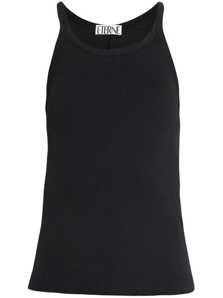 ETERNE ribbed-knit cotton tank top - Black Cover