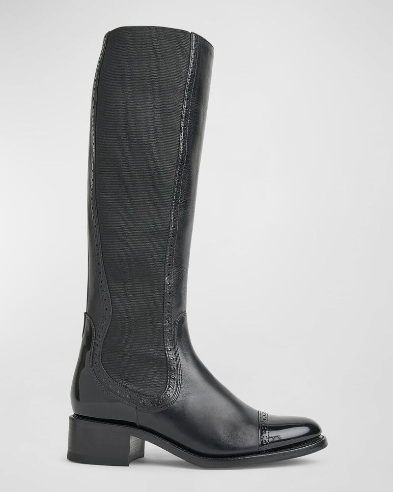 The Office of Angela Scott Ms. Brigitte Mixed Leather Riding Boots Cover