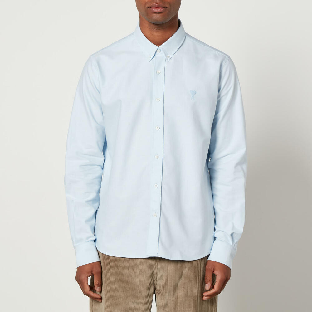 AMI Logo-Embroidered Cotton-Poplin Shirt Cover