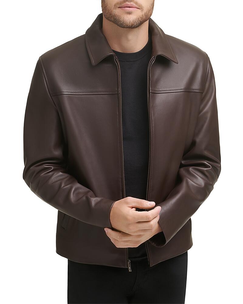 Cole Haan Zip Front Leather Jacket Cover