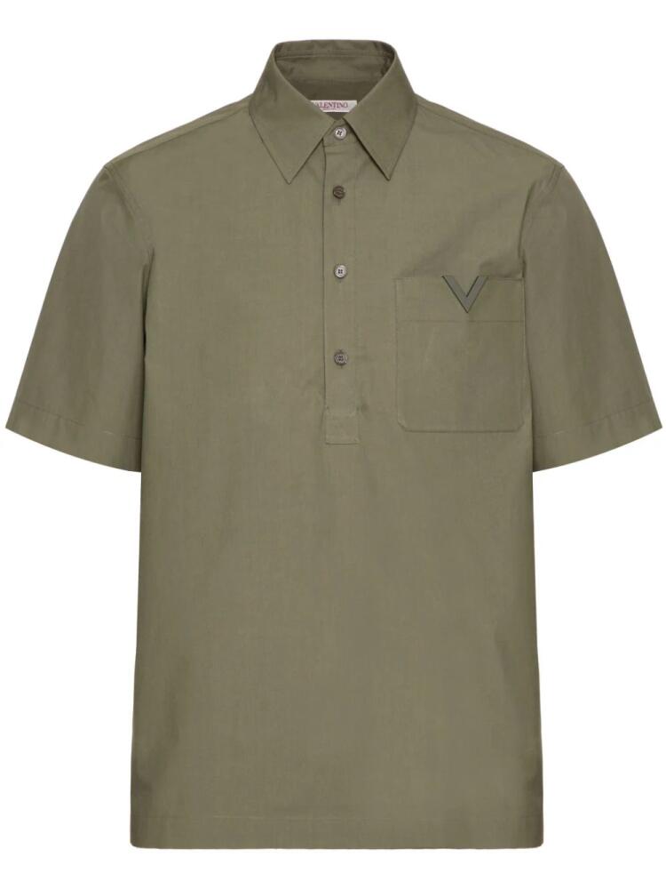 Valentino Garavani V-detail cotton shirt - Green Cover