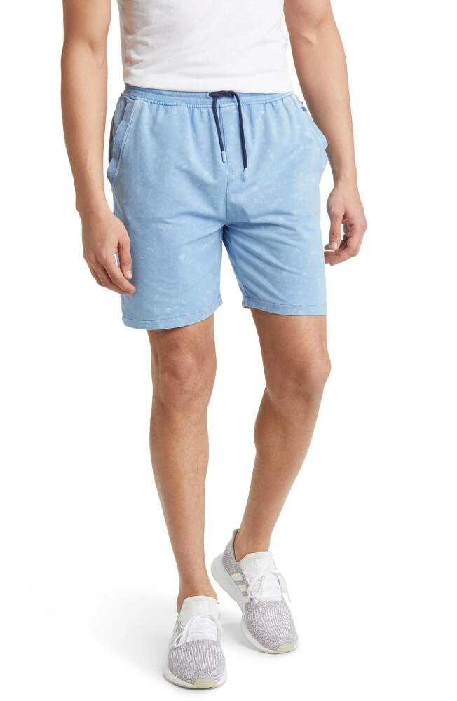 Stone Rose Acid Wash Fleece Shorts in Light Blue Cover