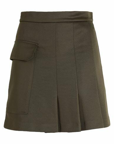 Max & co. Jago Woman Mini skirt Military green Polyester, Cotton Cover