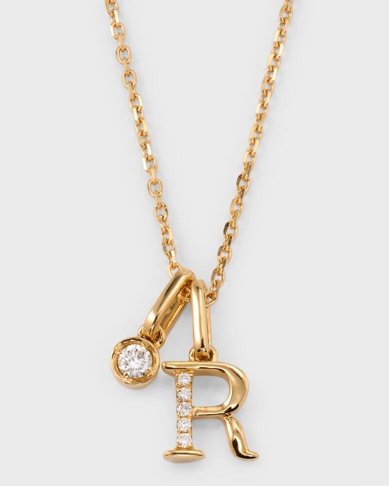 Frederic Sage 18k Yellow Gold Diamond Initial Necklace, R Cover