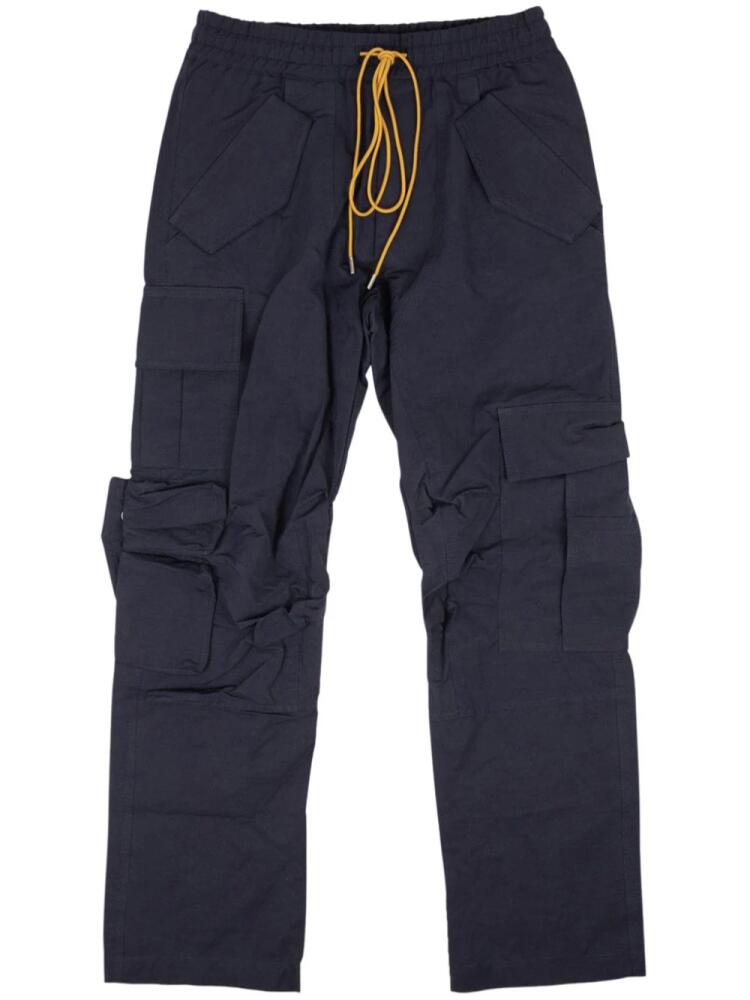 RHUDE drawstring-waist cargo trousers - Blue Cover